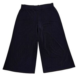 Tribal Black Culottes‎ Wide Leg Cropped Pants Comfortable Elastic Waist